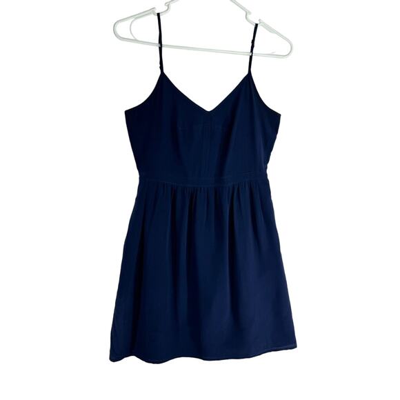 Madewell Silk Dress Camisole Women's Spaghetti Strap Navy Blue 100% Silk size 2 - Picture 1 of 6